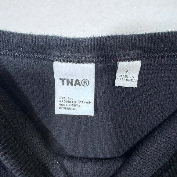 Aritzia TNA Womens Ribbed Black Tank Top Size Large 100% Cotton - Picture 4 of 5